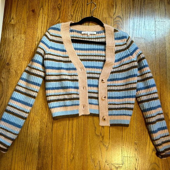 English Factory Knit Striped Cropped Cardigan - Picture 2 of 6